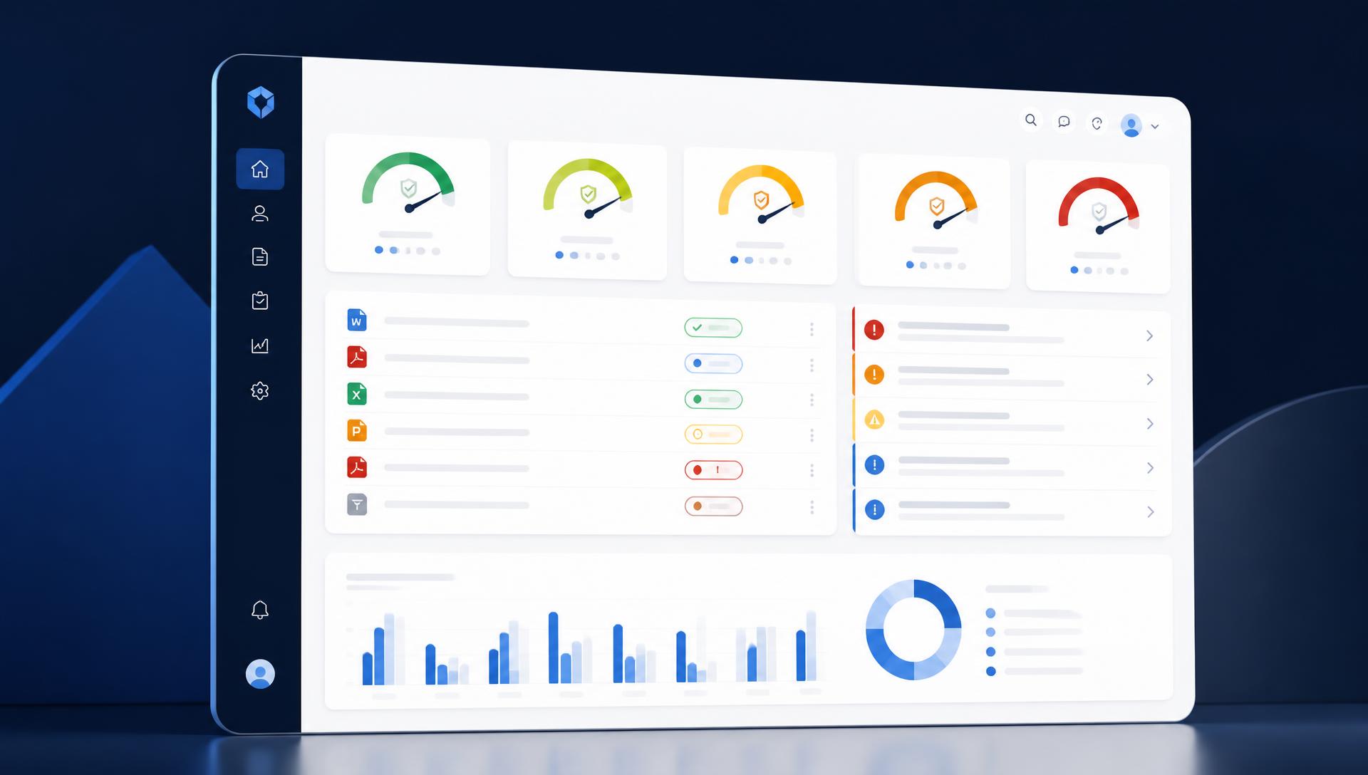 VendorReadyHQ workspace showing vendor readiness scores, document states and a prioritized attention list